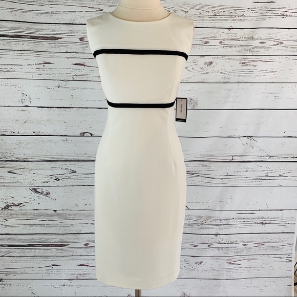 Nine West Dresses & Skirts - Nine West sheath dress white with black bands